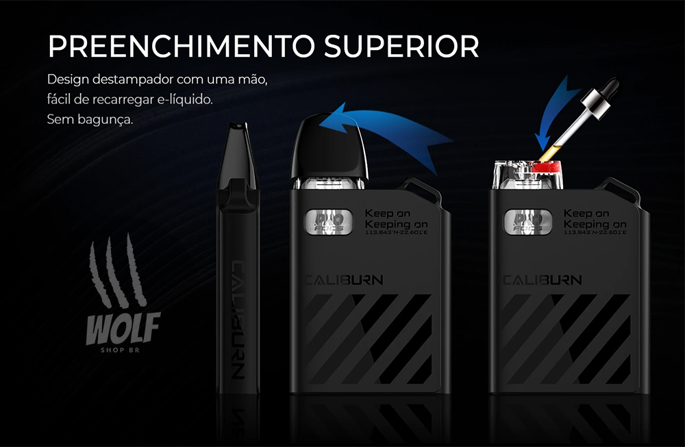 Carregamento de E-Líquido Pod System UWELL Caliburn AK2 na Wolf