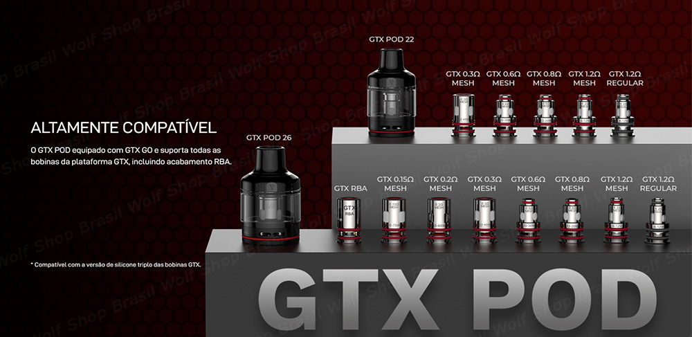 Compatibilidade Pod System Vaporesso GTX Go 40 na Wolf