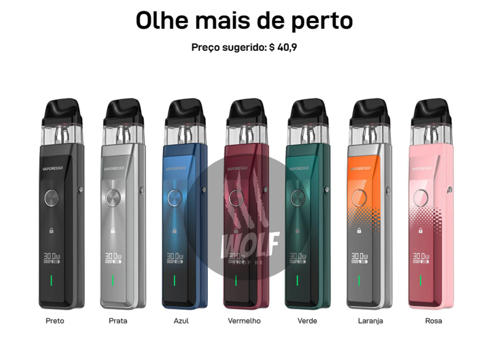 Cores Pod Recarregável Vaporesso XROS Pro Laranja na Wolf