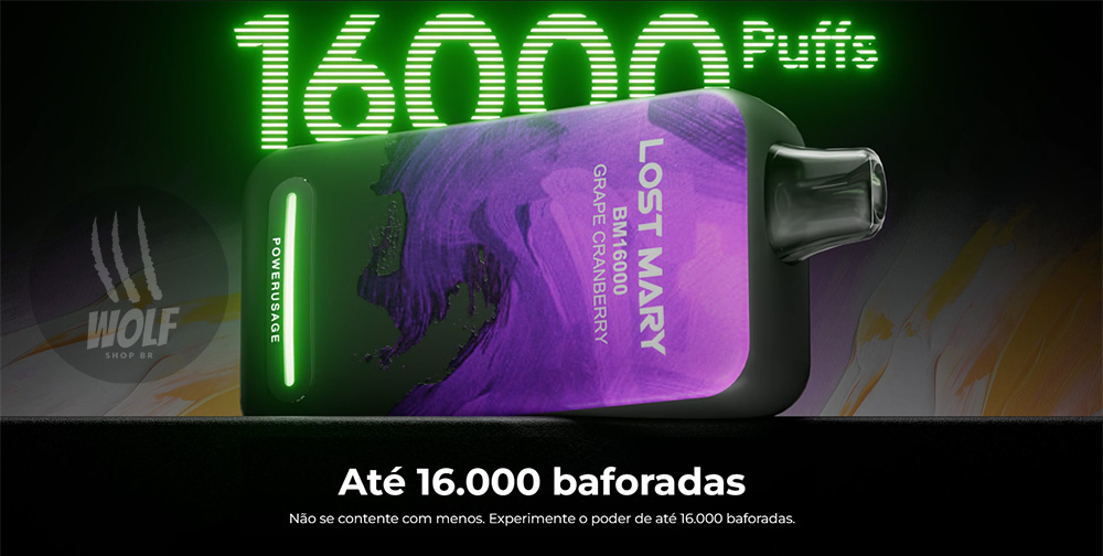 Puffs Pod Descartável Elf Bar Lost Mary BM16000 na Wolf