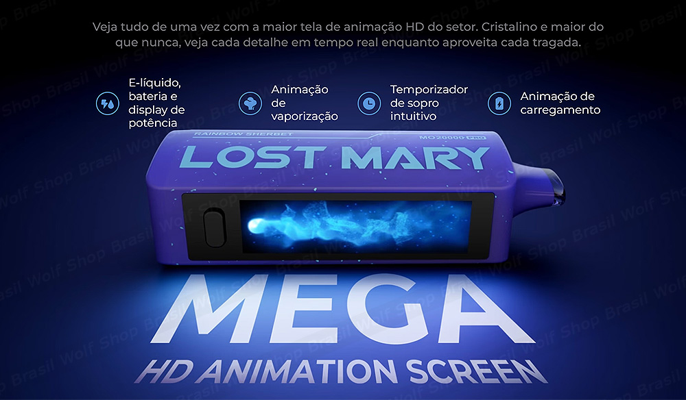 Tela Pod Descartável Lost Mary MO20000 PRO na Wolf