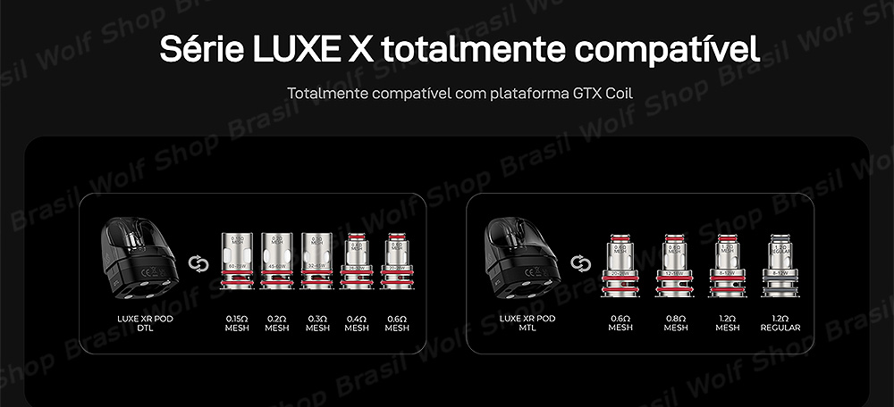 Compatível Pod System Vaporesso LURE XR na Wolf