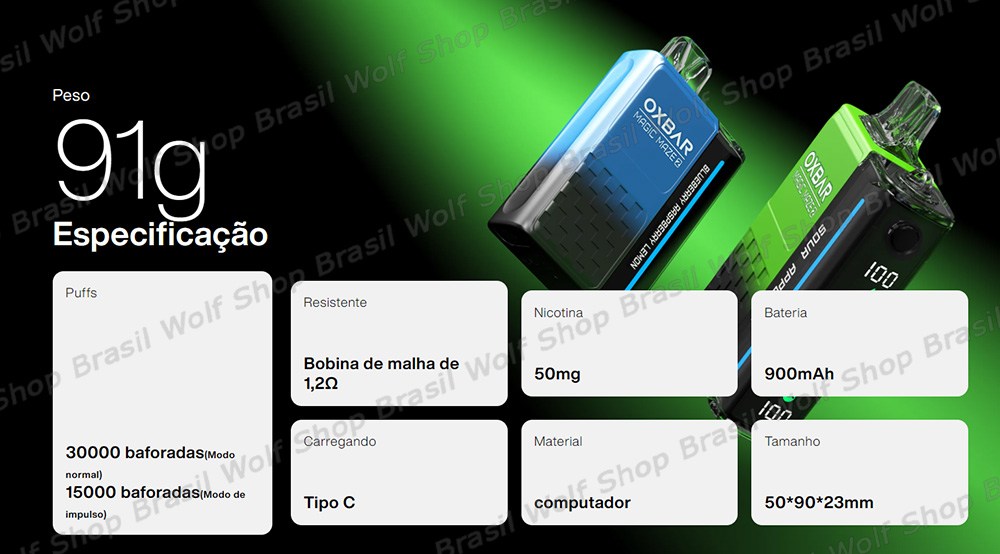 Especs Pod Descartável Oxbar Magic Maze 2 na Wolf